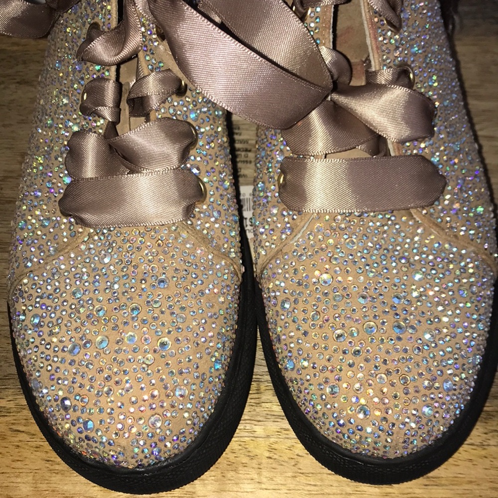 Boots with Swarovski crystals